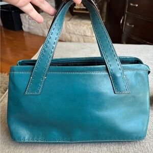Fossil Dark Teal Leather Bag